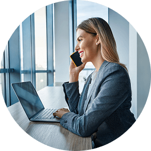 FX Software colleague on a call with a client